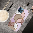 Abstract Marble Pattern TPU Protective Case For iPhone 13 Pro(Rhombus Orange Purple)