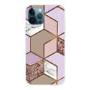 Abstract Marble Pattern TPU Protective Case For iPhone 13 Pro(Rhombus Orange Purple)