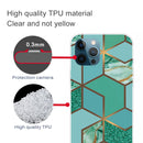 Abstract Marble Pattern TPU Protective Case For iPhone 13 Pro(Rhombus Green)
