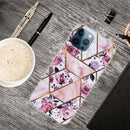 Abstract Marble Pattern TPU Protective Case For iPhone 13 Pro(Rhombus Rose)