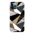 Abstract Marble Pattern TPU Protective Case For iPhone 13 Pro(Rhombus Golden Yellow)