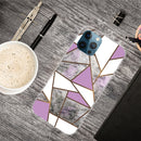 Abstract Marble Pattern TPU Protective Case For iPhone 13 Pro(Rhombus Gray Purple)