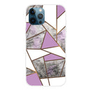 Abstract Marble Pattern TPU Protective Case For iPhone 13 Pro(Rhombus Gray Purple)