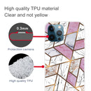 Abstract Marble Pattern TPU Protective Case For iPhone 13 Pro(Rhombus White Purple)