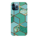 Abstract Marble Pattern TPU Protective Case For iPhone 13 Pro Max(Rhombus Green)