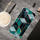 Abstract Marble Pattern TPU Protective Case For iPhone 13 Pro Max(Rhombus Dark Green)