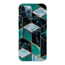 Abstract Marble Pattern TPU Protective Case For iPhone 13 Pro Max(Rhombus Dark Green)