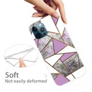 Abstract Marble Pattern TPU Protective Case For iPhone 13 Pro Max(Rhombus Gray Purple)