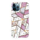 Abstract Marble Pattern TPU Protective Case For iPhone 13 Pro Max(Rhombus White Purple)
