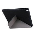 For iPad 10.2 2021 / 2020 / 2019 / iPad 10.2 2020 Silk Texture Horizontal Deformation Flip Leather Case with Holder & Pen Slot(Black)