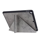 For iPad 10.2 2021 / 2020 / 2019 / iPad 10.2 2020 Silk Texture Horizontal Deformation Flip Leather Case with Holder & Pen Slot(Grey)