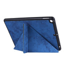 For iPad 10.2 2021 / 2020 / 2019 / iPad 10.2 2020 Silk Texture Horizontal Deformation Flip Leather Case with Holder & Pen Slot(Blue)