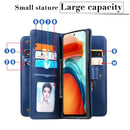 For Xiaomi Redmi Note 10 Pro Multifunctional Magnetic Copper Buckle Horizontal Flip Solid Color Leather Case with 10 Card Slots & Wallet & Holder & Photo Frame(Black)