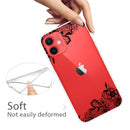 Painted Pattern High Transparent TPU Protective Case For iPhone 13 mini(Lace Flower)
