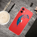 Painted Pattern High Transparent TPU Protective Case For iPhone 13 mini(Feather)