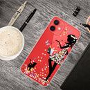 Painted Pattern High Transparent TPU Protective Case For iPhone 13 mini(Girl)