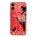 Painted Pattern High Transparent TPU Protective Case For iPhone 13 mini(Girl)