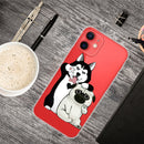 Painted Pattern High Transparent TPU Protective Case For iPhone 13 mini(Selfie Dog)
