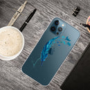 Painted Pattern High Transparent TPU Protective Case For iPhone 13 Pro(Feather)