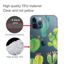 Painted Pattern High Transparent TPU Protective Case For iPhone 13 Pro(Cactus)