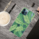 Painted Pattern High Transparent TPU Protective Case For iPhone 13 Pro(Banana Leaf)