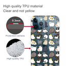 Painted Pattern High Transparent TPU Protective Case For iPhone 13 Pro(Mini Cat)