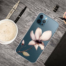 Painted Pattern High Transparent TPU Protective Case For iPhone 13 Pro(Lotus)
