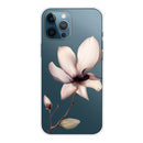 Painted Pattern High Transparent TPU Protective Case For iPhone 13 Pro(Lotus)