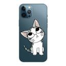 Painted Pattern High Transparent TPU Protective Case For iPhone 13 Pro(Tilted Head Cat)