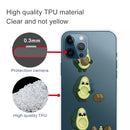 Painted Pattern High Transparent TPU Protective Case For iPhone 13 Pro Max(Avocado)