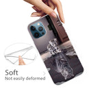 Painted Pattern High Transparent TPU Protective Case For iPhone 13 Pro Max(Reflection Cat Tiger)