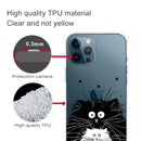 Painted Pattern High Transparent TPU Protective Case For iPhone 13 Pro Max(Black and White Rat)