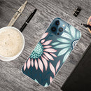 Painted Pattern High Transparent TPU Protective Case For iPhone 13 Pro Max(Pink Green Flower)