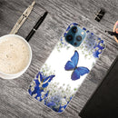 Painted Pattern High Transparent TPU Protective Case For iPhone 13 Pro Max(White Flower Butterfly)