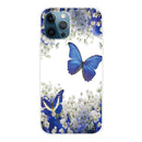 Painted Pattern High Transparent TPU Protective Case For iPhone 13 Pro Max(White Flower Butterfly)