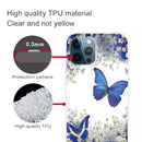 Painted Pattern High Transparent TPU Protective Case For iPhone 13 Pro Max(White Flower Butterfly)