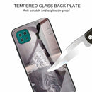 For Samsung Galaxy A22 5G Colorful Painted Glass Shockproof Protective Case(Cat)