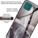 For Samsung Galaxy A22 5G Colorful Painted Glass Shockproof Protective Case(Cat)