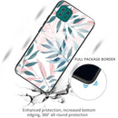 For Samsung Galaxy A22 5G Colorful Painted Glass Shockproof Protective Case(Leaves)