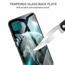 For Samsung Galaxy A22 5G Colorful Painted Glass Shockproof Protective Case(Wolf)