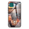 For Samsung Galaxy A22 5G Colorful Painted Glass Shockproof Protective Case(Lion)
