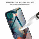 For Samsung Galaxy A22 5G Colorful Painted Glass Shockproof Protective Case(Clouds)