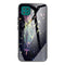 For Samsung Galaxy A22 5G Colorful Painted Glass Shockproof Protective Case(Feather)