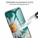 For Samsung Galaxy A22 5G Colorful Painted Glass Shockproof Protective Case(Chamomile)