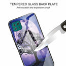 For Samsung Galaxy A22 5G Colorful Painted Glass Shockproof Protective Case(Tree)