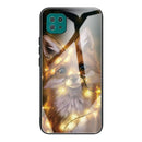 For Samsung Galaxy A22 5G Colorful Painted Glass Shockproof Protective Case(Fox)