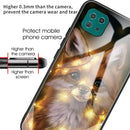 For Samsung Galaxy A22 5G Colorful Painted Glass Shockproof Protective Case(Fox)