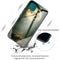 For Samsung Galaxy A22 5G Colorful Painted Glass Shockproof Protective Case(Moon)