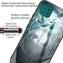 For Samsung Galaxy A22 5G Colorful Painted Glass Shockproof Protective Case(Rose)