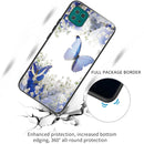 For Samsung Galaxy A22 5G Colorful Painted Glass Shockproof Protective Case(Flowers and Butterflies)